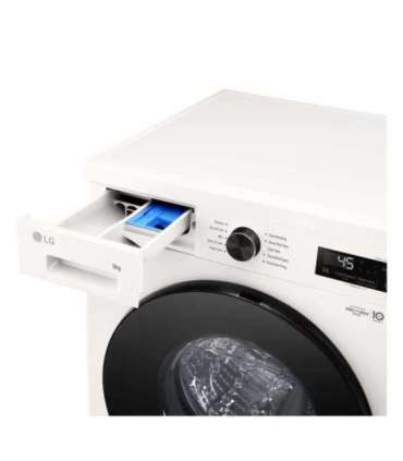 LG F4X1009NWB Washing machine, A, Front loading, Washing capacity 9 kg, Depth 55 cm, 1400 RPM, White