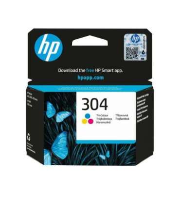 HP 304 Tri-color Ink Cartridge, 100 pages, for HP DeskJet 2620,2630,2632,2633,3720,3730,3732,3735