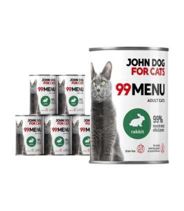 John Dog 99 menu dorosły królik karma mokra dla kota 400g*6