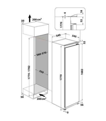 Integreeritav sügavkülmik Whirlpool AFB18402