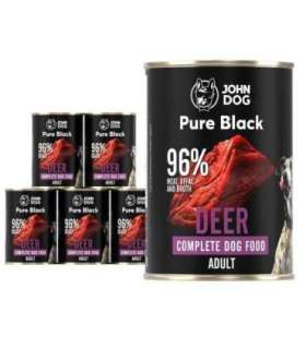 John Dog Pure Black dorosły jeleń karma mokra dla psa 400g*6