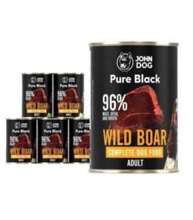 John Dog Pure Black dorosły dzik karma mokra dla psa 400g*6