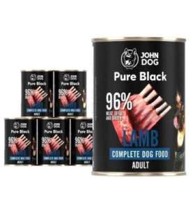 John Dog Pure Black dorosły jagnięcina karma mokra dla psa 400g*6