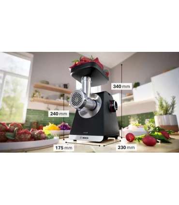 Bosch Serie 6 MFWS650B mincer 500 W Black, Silver