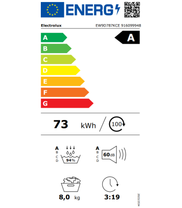 Dryer ELECTROLUX EW9D787KCE