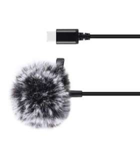 Jack Puluz tie microphone with clip PU425 1.5m USB-C