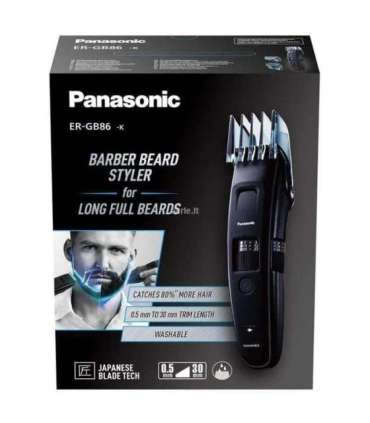 Panasonic Beard trimmer ER-GB86-K503 Cordless Number of length steps 57 Step precise 0.5 mm Black