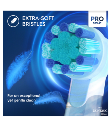 Braun Electric Toothbrush Vitality PRO Kids 3+ Lion King Rechargeable For children Number of brush heads