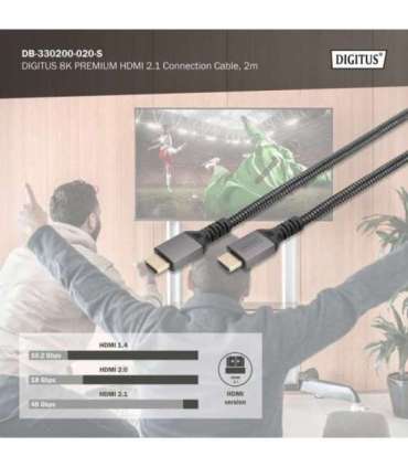 Digitus 8K HDMI Ultra High Speed Connection Cable DB-330200-020-S 2 m