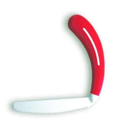 Curved knife for people with rheumatism