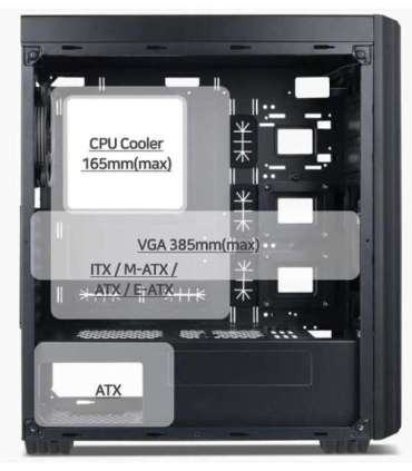 Gembird Fornax K500 ATX computer case, Midi Tower, Black