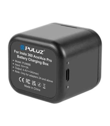 Battery Charging Box & Memory Card Storage PULUZ for Insta360 Ace Pro / Ace