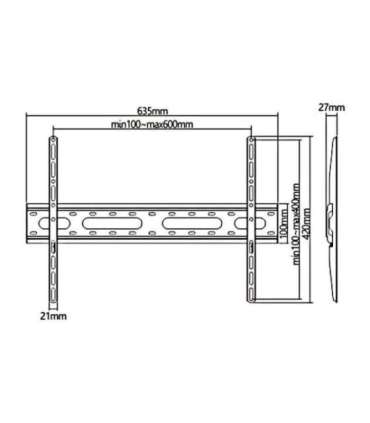 Economy TV mount Maclean, max VESA 600x400, 37-70", 45 kg, black, MC-939