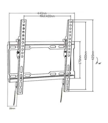 Maclean TV MC-412 Wall Mount Bracket 32"-70" VESA 400x400 45kg Tilting Universal Adjustable Spirit Level Mounting