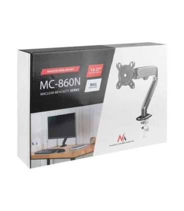 Maclean MC-860N Monitor Mount, with Gas Spring, 13"-27", 8 kg, Black