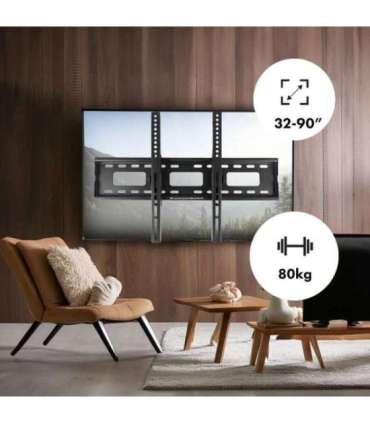 Maclean TV MC-421 Wall Mount Bracket 32"-90" VESA 600x400 80kg Tilting Universal Adjustable Spirit Level Accessories