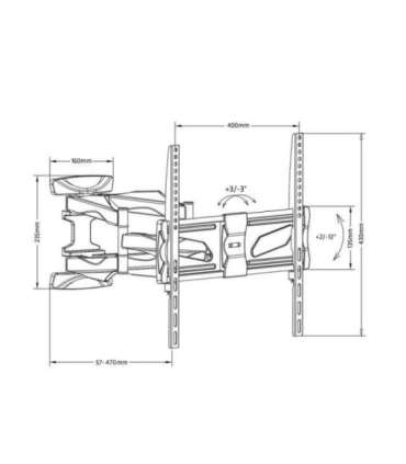 Maclean MC-781 TV mount 177.8 cm (70") Black