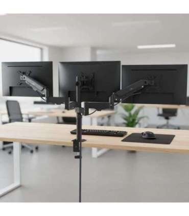 Maclean 3 monitor mount, gas spring, 17"-27", 2-8kg, black, MC-137