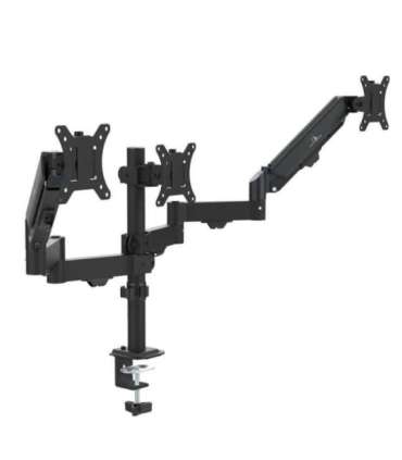 Maclean 3 monitor mount, gas spring, 17"-27", 2-8kg, black, MC-137