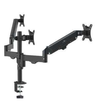 Maclean 3 monitor mount, gas spring, 17"-27", 2-8kg, black, MC-137