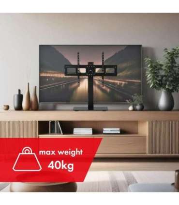Maclean MC-386 Universal TV Stand Base for Cabinet Dresser Table Desk 32" - 75" 40kg VESA 35° Rotating Temepred Glass