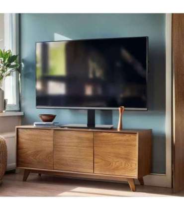 Maclean MC-386 Universal TV Stand Base for Cabinet Dresser Table Desk 32" - 75" 40kg VESA 35° Rotating Temepred Glass