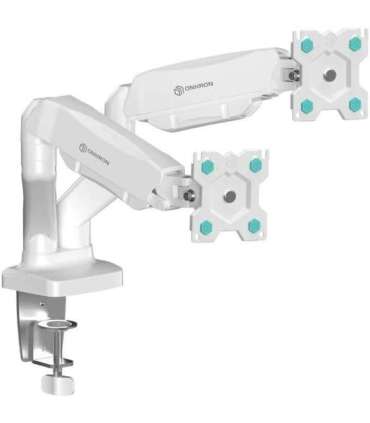 ONKRON G-160-W Swivel and tilt desk mount for two 13-32" monitors, max. 8 kg, with rotation, white