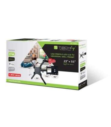 Techly 23-55 Universal LCD TV Wall Mount Bracket Black" ICA-PLB 136M