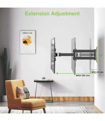 Techly 23-55 Universal LCD TV Wall Mount Bracket Black" ICA-PLB 136M