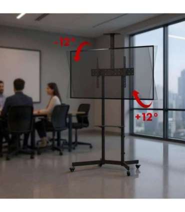 Maclean TV stand / cart, camera shelf, on wheels, 37-70", max load 45kg/5kg shelf, max. VESA 600x400, MC-113 B