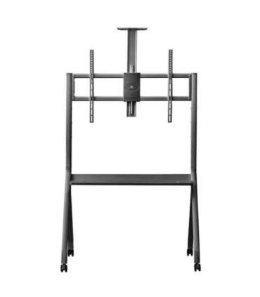 Maclean TV stand / cart, camera shelf, on casters, 55-100", max load 120kg/10kg shelf, max. VESA 900x600, black, MC-114