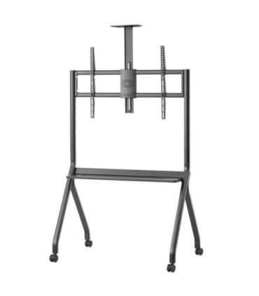 Maclean TV stand / cart, camera shelf, on casters, 55-100", max load 120kg/10kg shelf, max. VESA 900x600, black, MC-114