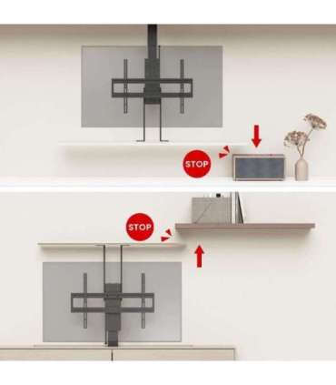 Maclean electric ceiling/floor mount, extendable, 43''-88'', VESA 600x400, max 60kg, 100-240V AC,50/60Hz
