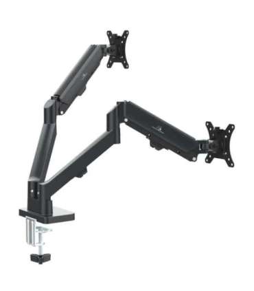 Maclean 2 monitor mount, gas spring, 17"-32", 2-10kg, black, MC-134
