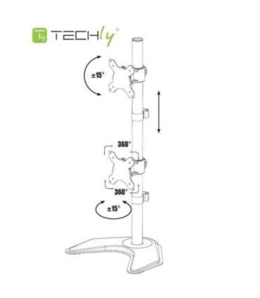 Techly ICA-LCD 2520V monitor mount / stand 68.6 cm (27") Desk Black