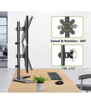 Techly ICA-LCD 2520V monitor mount / stand 68.6 cm (27") Desk Black
