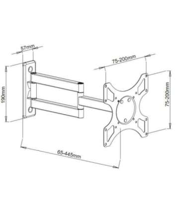 Techly 19-37" Wall Bracket for LED LCD TV Tilt 3 Joints Black" ICA-LCD 2903