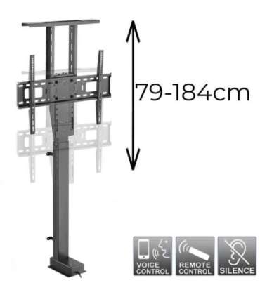 Maclean MC-866T Smart Motorized Electric TV Lift TUYA Mobile App Floor Mount Bracket Alexa Google Home 37''-80'' 60kg