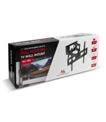 Maclean TV Mount, max VESA 600x400, 32-85", 60kg, horizontal and vertical angle adjustment, profile 65-390mm, black,