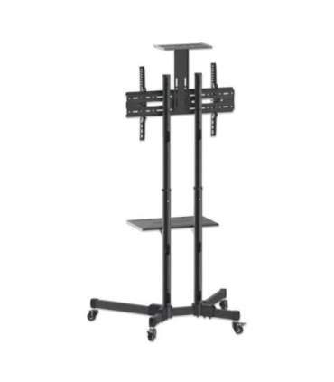Manhattan TV & Monitor Mount, Trolley Stand, 1 screen, Screen Sizes: 37-65", Black, VESA 200x200 to 600x400mm, Max 40kg,