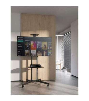 Manhattan TV & Monitor Mount, Trolley Stand, 1 screen, Screen Sizes: 37-65", Black, VESA 200x200 to 600x400mm, Max 40kg,