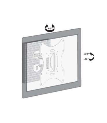 Maclean MC-501A Universal Wall TV Bracket 23-42" uo to 30kg vesa 200x200 Black