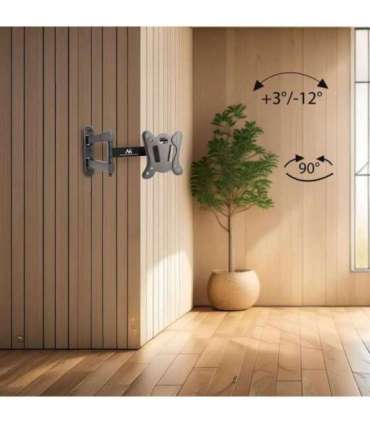 Maclean MC-417 Full Motion TV Monitor Wall Mount 13-32" 30kg max. VESA 100x100 Black Powder Coated Universal Holder