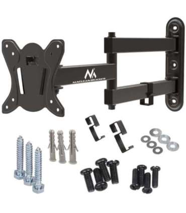 Maclean MC-417 Full Motion TV Monitor Wall Mount 13-32" 30kg max. VESA 100x100 Black Powder Coated Universal Holder