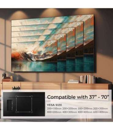 Maclean MC-891 Electric TV Wall Mount Bracket with Remote Control Height Adjustment 37'' - 70" max. VESA 600x400 up to