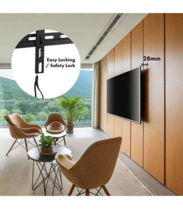 Maclean TV MC-413 Wall Mount Bracket 32"-80" VESA 600x400 45kg Tilting Universal Adjustable Spirit Level Mounting