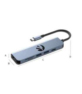 Hawk HW-HUB601 6in1 Adapter USB-C