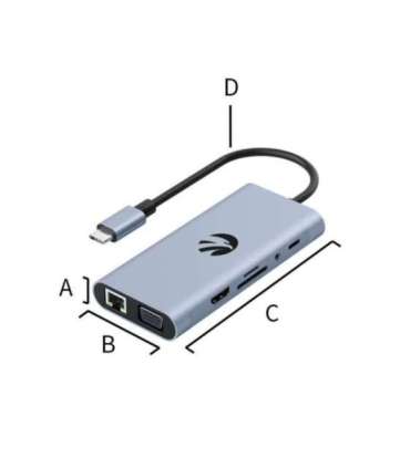 Hawk HW-HUB801 8in1 Adapter USB-C