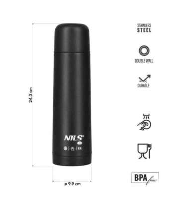 NC3803 TRAVEL THERMOS 500 ML BLACK NILS CAMP