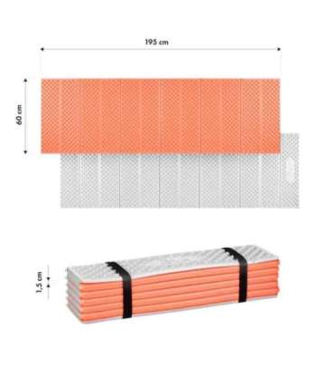 NC17103 FOLDABLE TOURIST MAT WITH ALUMINUM EDGING + XPE 195 CM ORANGE NILS CAMP